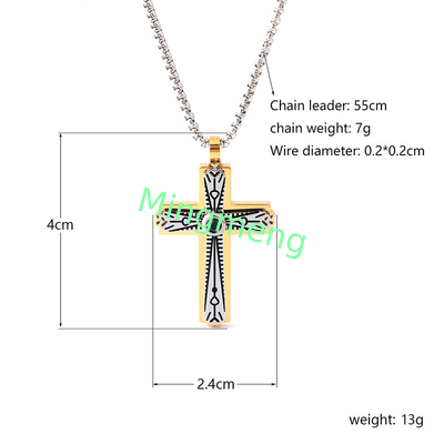 Minimalische Männer-Kreuzhänger Hip-Hop-Nischen-Trend personalisierte Edelstahlkette