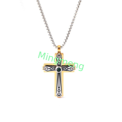 Minimalische Männer-Kreuzhänger Hip-Hop-Nischen-Trend personalisierte Edelstahlkette