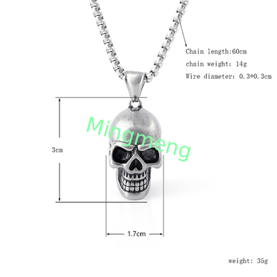 Schädel-Titan-Halsband mit europäischem und amerikanischem Stil