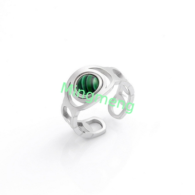 Ring weibliche Mode Nische Design Sinn Titan Stahl Pfau Stein Frauen Ring Licht Luxus Temperament vielseitig offene Zeigefinger Ring