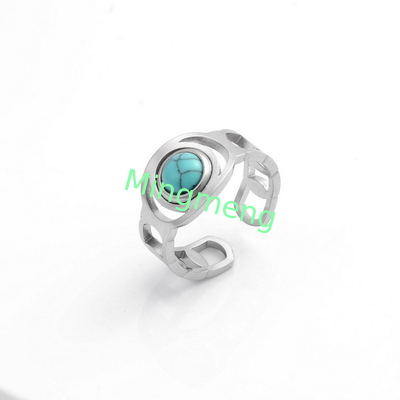 Ring weibliche Mode Nische Design Sinn Titan Stahl Pfau Stein Frauen Ring Licht Luxus Temperament vielseitig offene Zeigefinger Ring