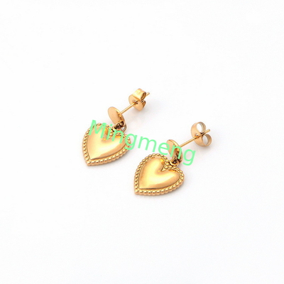 Edelstahl-Herz-förmige goldene Ohrringe für Damen mit personalisierten Pfirsich-Herz-Design-Ohrringe