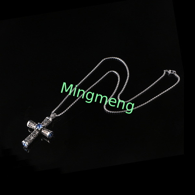 Explosive Retro-Edelstahl gegossen Kreuz Zirkon Punk trendiger neuer Anhänger