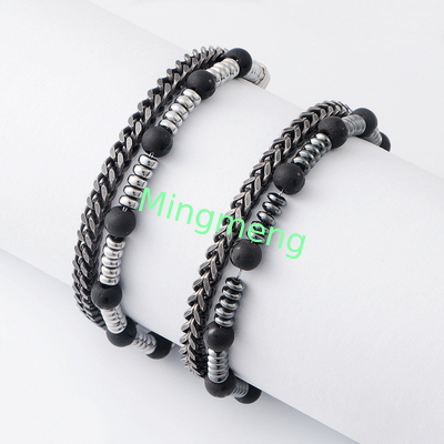 Einzigartige Gallensteinschmuck verstellbare Klammer und auffällige visuelle Anziehungskraft in Edelstahl-Armband für Männer