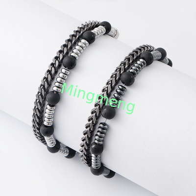 Einzigartige Gallensteinschmuck verstellbare Klammer und auffällige visuelle Anziehungskraft in Edelstahl-Armband für Männer