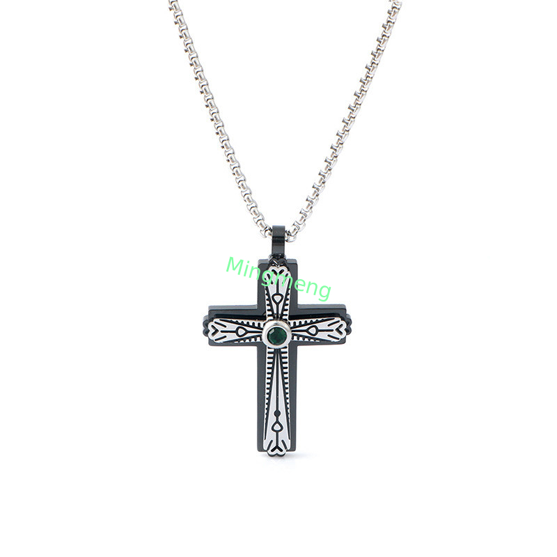 Minimalische Männer-Kreuzhänger Hip-Hop-Nischen-Trend personalisierte Edelstahlkette