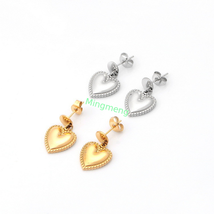 Edelstahl-Herz-förmige goldene Ohrringe für Damen mit personalisierten Pfirsich-Herz-Design-Ohrringe