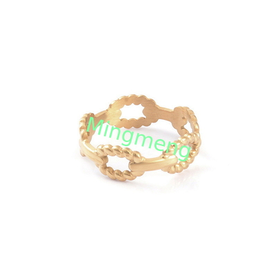 Einfacher, modischer, vielseitiger, personalisierter Ring mit goldverstellbarem Titanstahlöffnungsring
